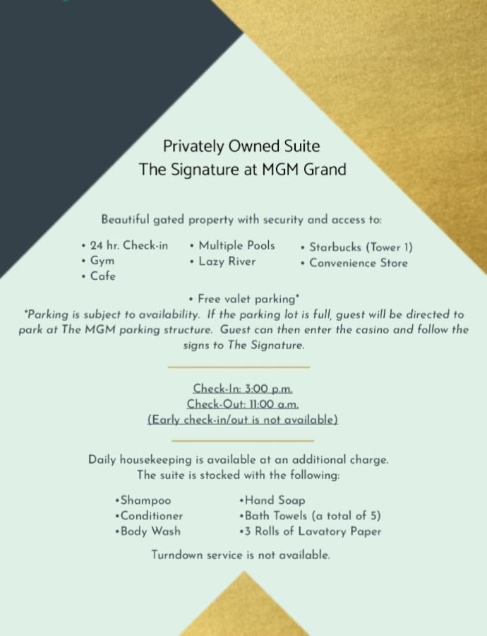 Private Studio - No Resort Fee - The Signature At Mgm Grand Tower B Las Vegas Eksteriør bilde
